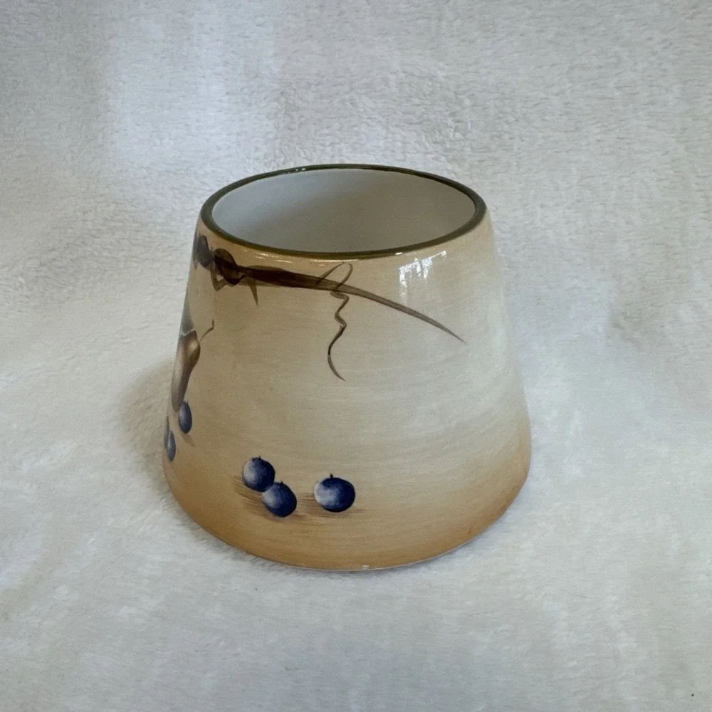 Home Interiors and Gifts Ceramic Jar Candle Topper‎ Fruit Motif Tan